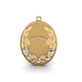 Gold Plated Sterling Silver Custom Pendant, 3/4" X 1.7mm